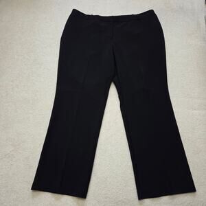 Worthington Woman Curvy Fit 22W Wide Leg Career Dress Pants Trousers Black
